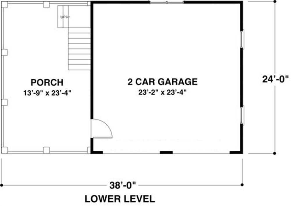 Floor Plan First Story of Garage Plan #109-1000